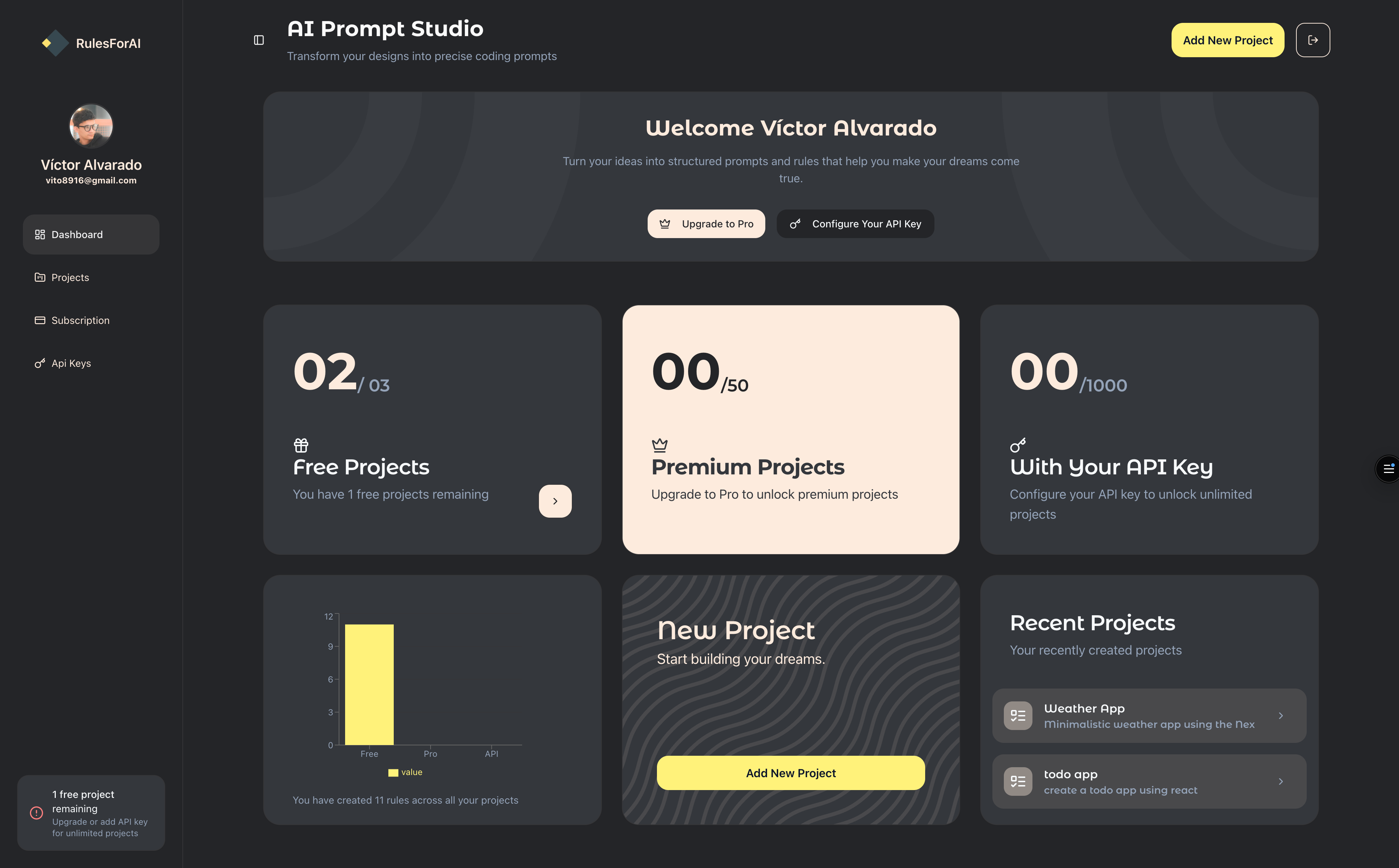 RulesForAI dashboard — additional view 1