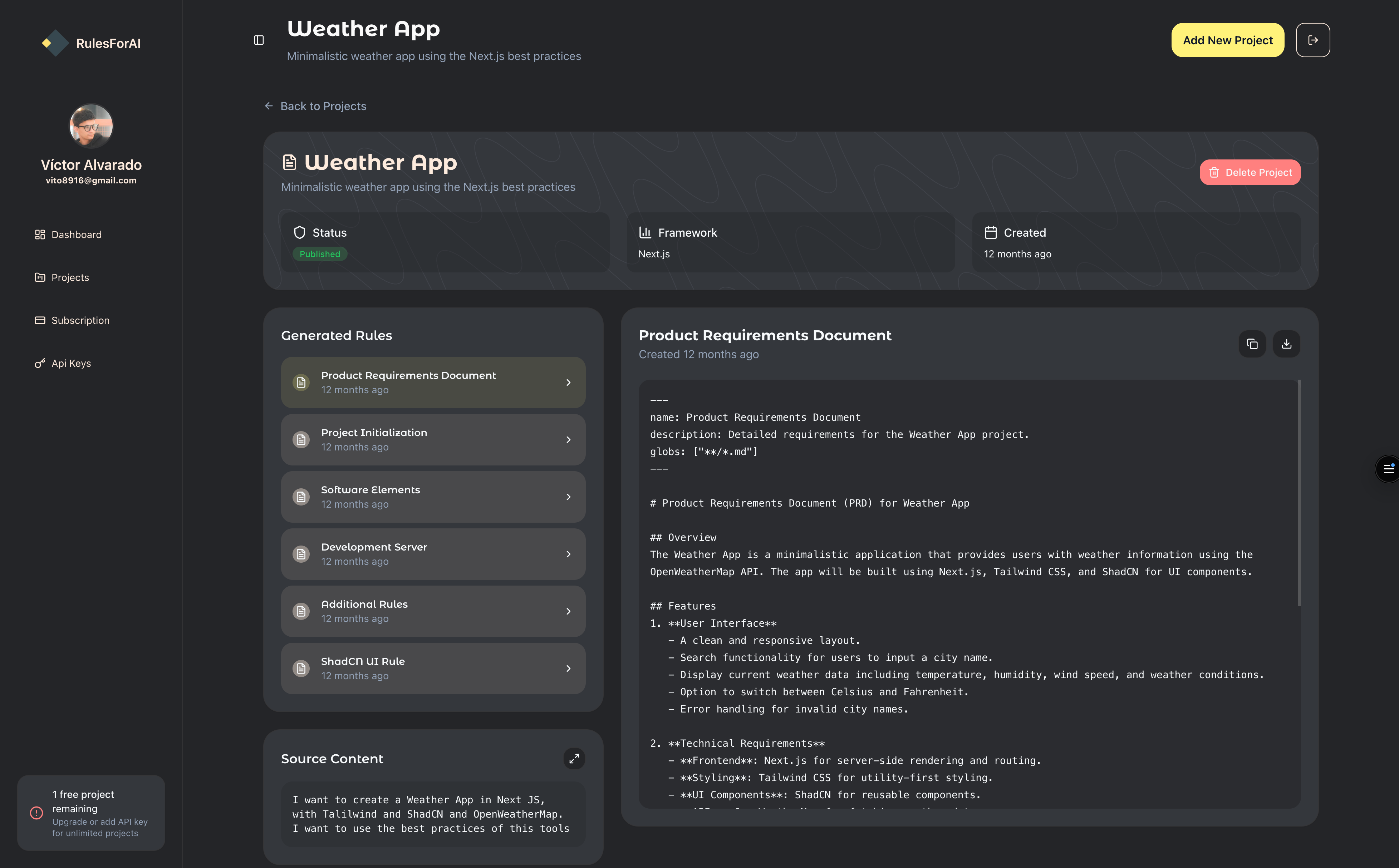RulesForAI dashboard — additional view 3